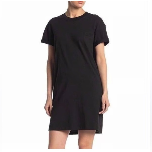 Madewell Tina T Shirt Dress in Black Size Medium - Picture 1 of 15